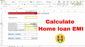 Calculate Home Loan Emi In Excel Excel Formulas