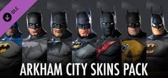The arkham city skins pack contains seven bonus batman skins the seven batman skins can be used in storyline mode upon completion of main story and all challenge maps. Batman Arkham City Arkham City Skins Pack On Steam