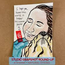 The studios are quiet this week so we are looking back to some fall  offerings that we truly loved! Check out the postcards from our late fall  Etegami workshop with Nancy Bea