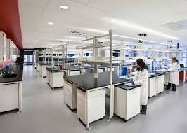 Black On White With Red Accent Laboratory Design Hospital Design Design Lab