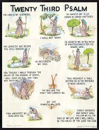 Psalm 23 is classified as an individual psalm of thanksgiving. commentary , psalm 23 (easter 4b), james howell, preaching this week, workingpreacher.org , 2009. Illustrated Psalm 23 Laminated Poster