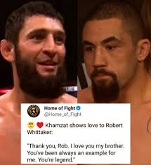 Khamzat Chimaev shows respect to Robert Whittaker 🏆