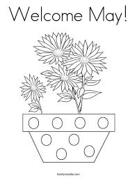 Draw flowers for may day coloring page. Welcome May Coloring Page Twisty Noodle