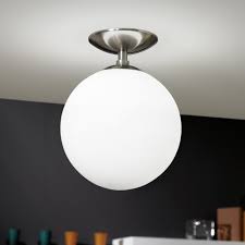 This glass pendant light features a classic opal glass shade to cast a soft ambient light over a wide area. Eglo 91589 Rondo Opal White Glass Globe Ceiling Light