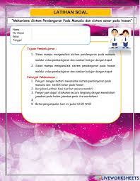 Materi sistem saraf merupakan salah satu materi yang akan anda pelajari pada mata pelajaran ipa atau biologi. Latihan Soal Mekanisme Sistem Pendengaran Pada Manusia Dan Hewan Worksheet