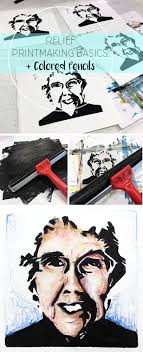 Linoleum Relief Printmaking Basics + Colored Pencils
