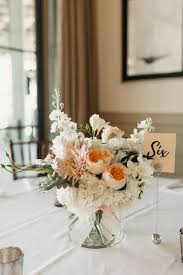 Peach White Flowers Wedding Floral Centerpieces Wedding Centerpieces Wedding Table Centerpieces