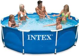 Intex Metal Frame Pool 28200np 305x76cm 6941057400297 Hochwertiges Stahlrohrbecken In Dunkelblau Geradezu U Oberirdische Pools Pool Ideen Schwimmbecken