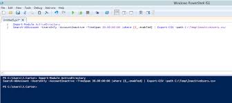 Unlocking user accounts via windows powershell. Reporting On Inactive Users In Active Directory
