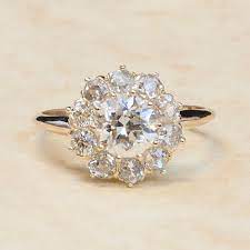 Found On Weddingbee Com Share Your Inspiration Today Flower Diamond Engagement Ring Vintage Engagement Rings Antique Engagement Rings