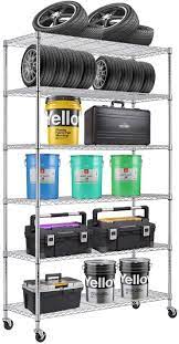 There are 3110 metal kitchen shelves for sale on etsy, and they cost $41.87 on average. Amazon Com 6 Tier Wire Shelving Rack Steel Shelf 48 W X 18 D X 82 H Adjustable Storage System With Casters Wheels And Feet Levelers Garage Shelving Unit Storage Shelving Rack Kitchen Office Rack Chrome Kitchen