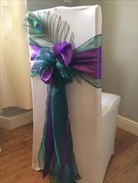 Peacock Themed Wedding Chair Cover Designed By Affinity Event Decorators In South Wales Www Affinitye Peacock Wedding Theme Wedding Chair Sashes Wedding Chairs