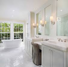 The dark stained wood cabinets below the sinks connected by gray wall paint. 75 Beautiful Traditional Bathroom With Gray Cabinets Pictures Ideas July 2021 Houzz