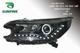pair of car headlight assembly for honda crv 2012 up tuning headlight lamp parts angel eyes with daytime running light bi x honda crv car headlights car lights