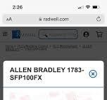 100FX SFP FIBER TRANSCEIVER ALLEN BRADLEY 1783-SFP100FX