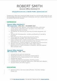 Administrative assistant bringing strong skills in secretarial tasks and exceptional proficiency in managing general office operations. General Office Assistant Resume Samples Qwikresume