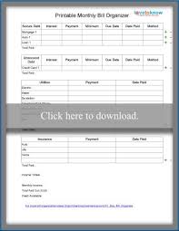 Keep track of what you are spending and where with this handy printable. Printable Monthly Bill Organizer Lovetoknow