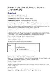 Explore the relationship between molecular motion, temperature, and phase changes. Calameo Student Exploration Triple Beam Balance Answer Key