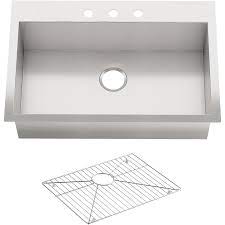 Excellent service · free shipping · competitive prices · name brands Kohler Vault Drop In 33 In X 22 In Stainless Steel Single Bowl 3 Hole Kitchen Sink In The Kitchen Sinks Department At Lowes Com