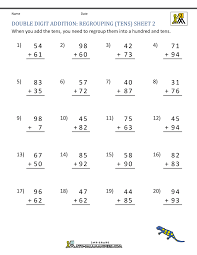 Your kids stand a chance at beginning to love math, when you print out these printable math worksheets. Marvelous Second Grade Addition Worksheets Math Worksheet Double Digit Withgrouping Tens Touch 2nd Free Printable Samsfriedchickenanddonuts