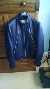 Maison Margiela Navy Lambksin 5 Zip Size 44 34us Size Us S Eu 44 46 1 1 Zipped Leather Jacket Maison Margiela Athletic Jacket