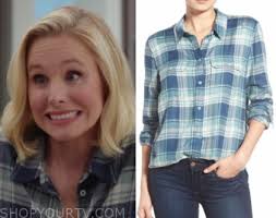 The Good Place: Season 4 Episode 9 Eleanor's Blue/Green Plaid Shirt