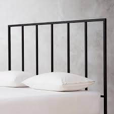 Black And White Striped Headboard Queen Shop Alchemy Tall Matte Black Headboard Queen Matte Black Powdercoated Frame By Barcelona Based Mermel Black Headboard Bed Frame And Headboard Black Metal Bed