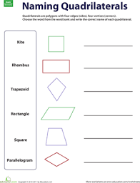 Naming Quadrilaterals Worksheet Education Com Geometry Worksheets Quadrilaterals Worksheet Third Grade Geometry Worksheets