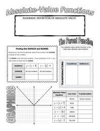 Absolute Value Functions Graphic Organizer Graphic Organizers Absolute Value Organization