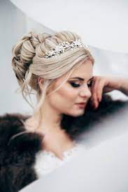 Pearl Bridal Tiara Crystal Wedding Crown Silver Wedding Etsy Tiara Hairstyles Updo With Headband Bridal Hair Updo