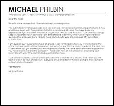 Acceptance Of Resignation Letter Example Letter Samples Templates