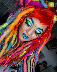 More of my rave drag make up. Dread wig made by me!