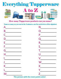 See more of the party lady for tupperware on facebook. A Z Game Tupperware Consultant Tupperware Party Ideas Tupperware Recipes