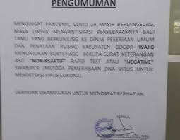 Aneh Dpupr Kabupaten Bogor Wajibkan Tamu Yang Berkunjung Bawa Rapid Test Mcwnews Com