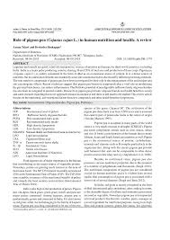 Pdf Role Of Pigeon Pea Cajanus Cajan L In Human Nutrition And Health A Review