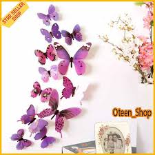 Wallpaper dinding dapat menciptakan berbagai suasana kamar sesuai yang diinginkan atau menjadi focal point dan aksen pada kamar. Stiker Dinding Kupu Kupu Motif 3d Wall Sticker Butterfly Wallpaper Dinding Walpaper Wallsticker Shopee Indonesia