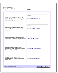 Addition Worksheet And Subtraction Worksheet Money Word Problems Worksheet Addition And Subtractio Money Word Problems Word Problems Subtraction Word Problems