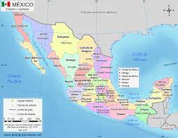 Puede imprimir en hojas a3 o a4. Mapa De Mexico Con Estados Y Capitales Descargar Mapas