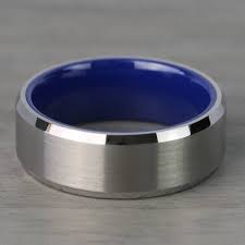 This luxurious blue tungsten ring is perfect to use for marriage or a dressy piece of upscale bought it for a wedding ring for my husband. Omega Tungsten Mens Band With Blue Ceramic Sleeve