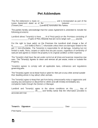 The agreement is only binding and legal when both the landlord and tenant agree to and sign the addendum. Best Residential Humidifier Pet Addendum To Residential Lease