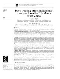 Check spelling or type a new query. Pdf Does Training Affect Individuals Turnover Intention Evidence From China