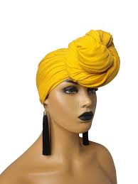 Jersey Stretch Head Wrap Mustard