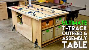 These Plans For My Ultimate T Track Assembly Outfeed Table With Systainer Storage Will Walk You Through Woodworking Assembly Table Homemade Tables Work Table