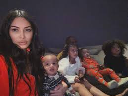 Kim kardashian has built her four kids an elaborate mini village in the backyard of her $60 million calabasas mansion. Kim Kardashian S Movie Night With Hubby And Four Kids Times Of India