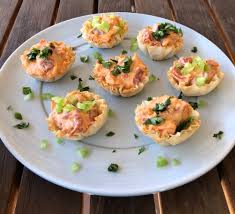 · add about 1 teaspoon of goat cheese to each phyllo cup. Baked Mini Buffalo Chicken Bites Simple Nourished Living