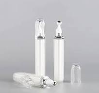 Acrylic Octagon Empty Eye Cream Packing Container Plastic Tube Luxury clear  White Eye Cream Tube 10ml with Stainless Roller Ball
