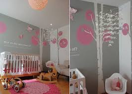 Finally, this 1950s gray floral pattern wallpaper from hannah's treasures gives the room a calm feeling with a bit of whimsy. Trendy And Chic Gray And Pink Nurseries That Delight