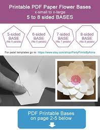 Flower template is used for creating your own customized seasonal greetings platform. 50 Printable Paper Flower Templates Printable Pdf Paper Etsy Paper Flowers Large Paper Flowers Diy Templates Large Paper Flowers