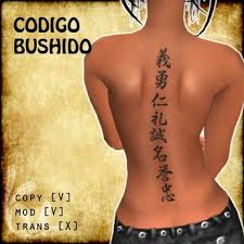 Samurai sleeve by shane tan. Second Life Marketplace Bushido Code Tattoo The Seven Virtues Of The Samurai