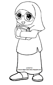 Gambar orang hitam putih untuk diwarnai. Gambar Mewarnai Anak Mengaji